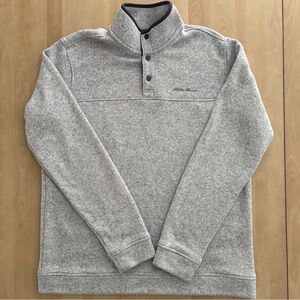 EDDIE BAUER Men’s Long Sleeved 1/4 Snap Pullover. Lt Gray. Size Tall XL. EUC